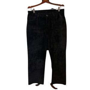 Brandon Thomas Black Suede Leather Lined Pants Jeans Size 12